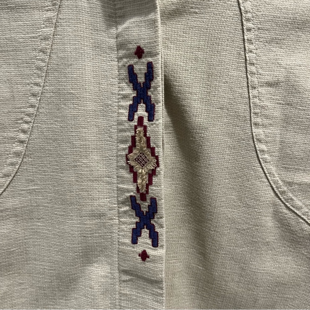 Roper Southwest Embroidered Button-Down Long Sleeve Tan Western | women’s S - Picture 3 of 11